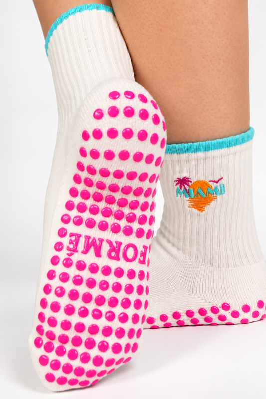 Miami, With Love Grip Socks
