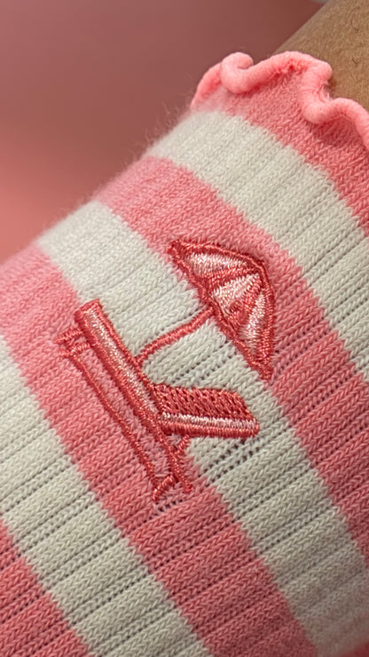 Pink Cabana Grip Sock