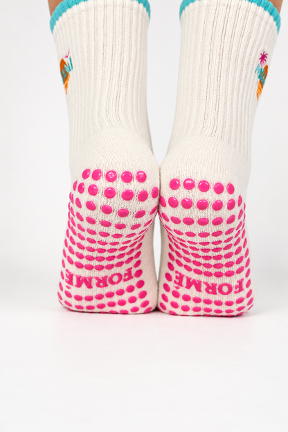 Miami, With Love Grip Socks