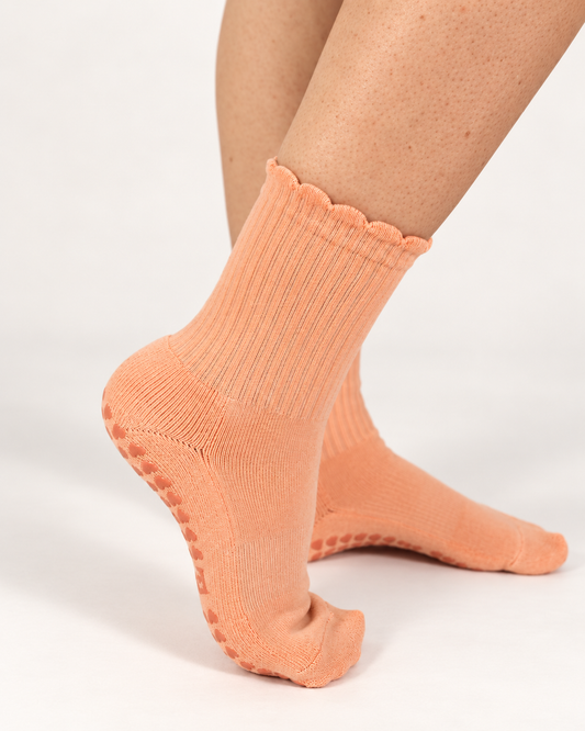 Afterglow Coral Grip Socks