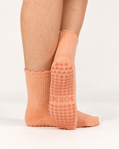 Afterglow Coral Grip Socks
