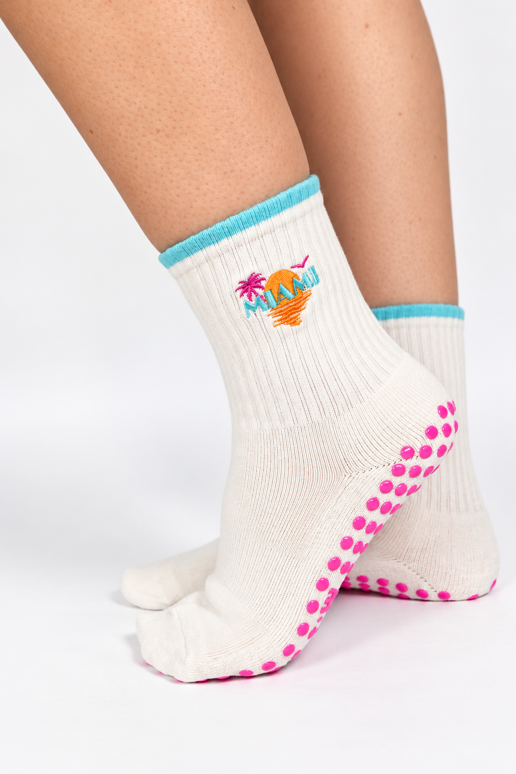 Miami, With Love Grip Socks