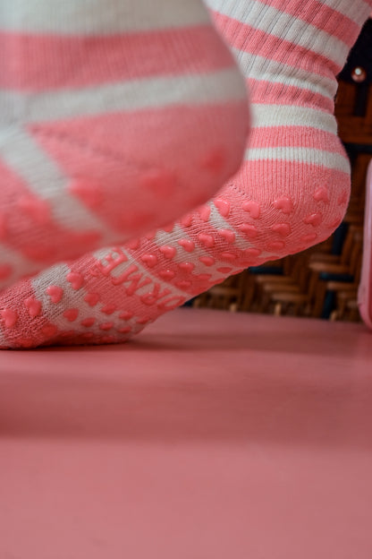 Pink Cabana Grip Sock