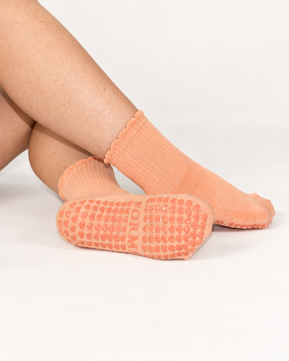 Afterglow Coral Grip Socks