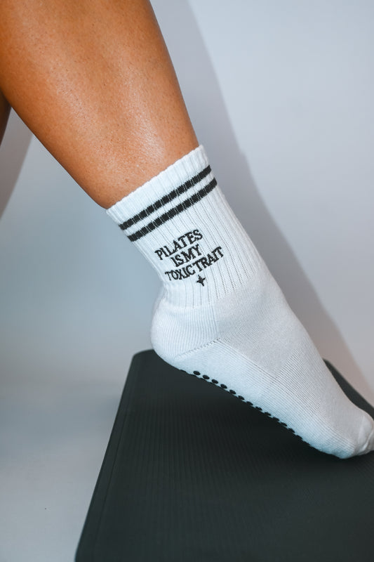 Pilates Is My Toxic Trait Crew Grip Sock