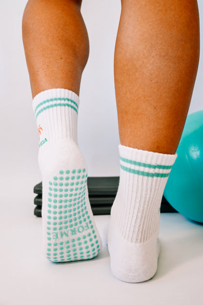 Florida Palm Crew Grip Sock
