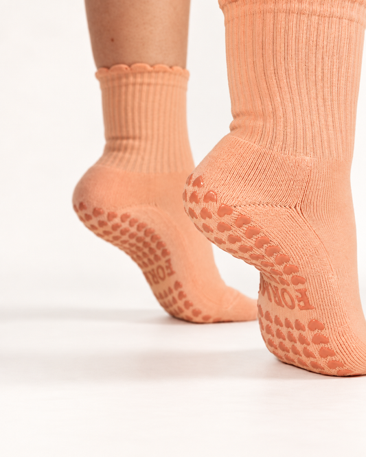 Afterglow Coral Grip Socks